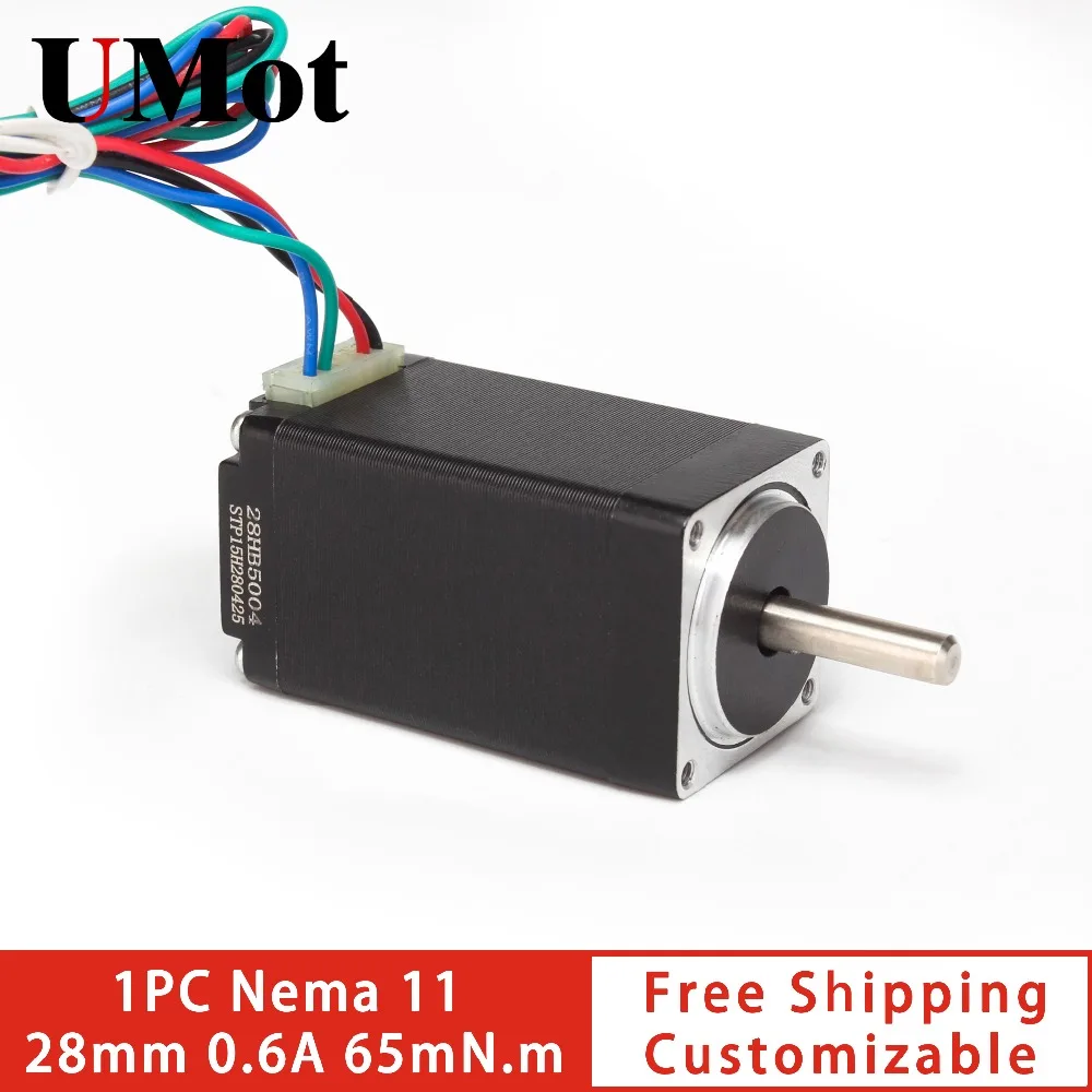 

Free shipping 28mm stepper motor nema 11 0.6A 65m.Nm nema11 hybrid step motor low noise customizable for medical,security camera