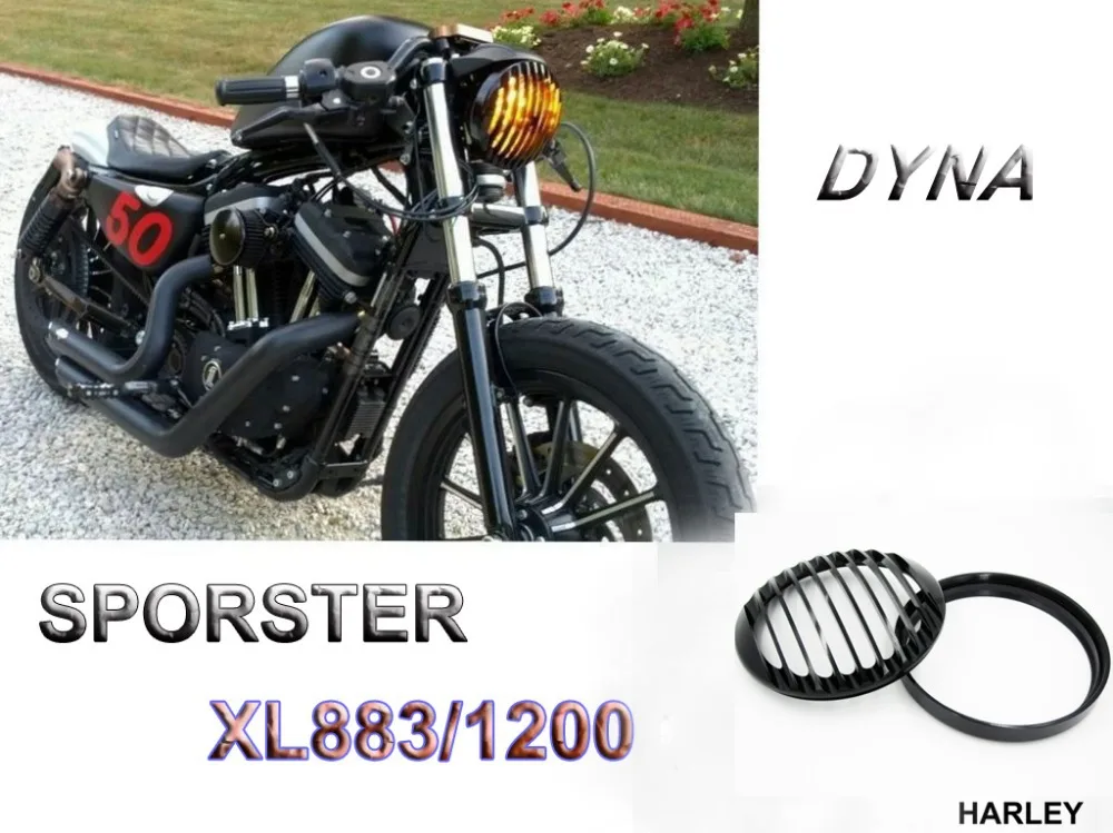 

5 3/4" Black HEADLIGHT ALUMINUM COVER Harley Dyna Sportster Softail 48 883 1200 Motorcycle parts