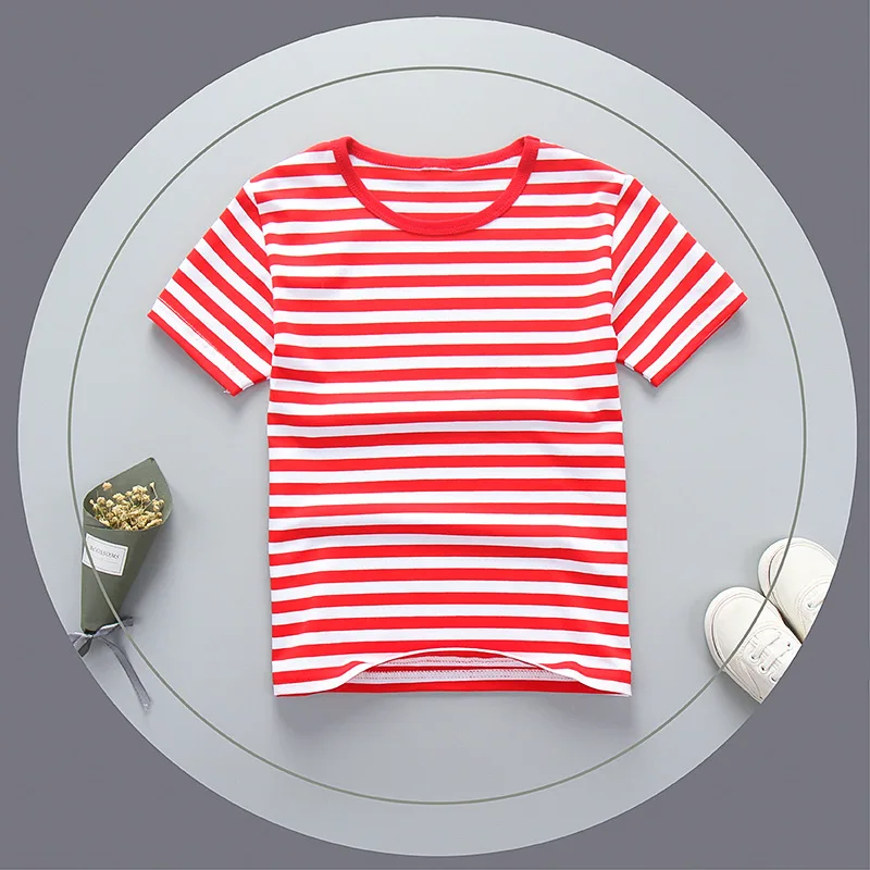 BibiCola Summer Children T shirt Casual Striped Clothes Boys Children Cotton Sports Tops Short