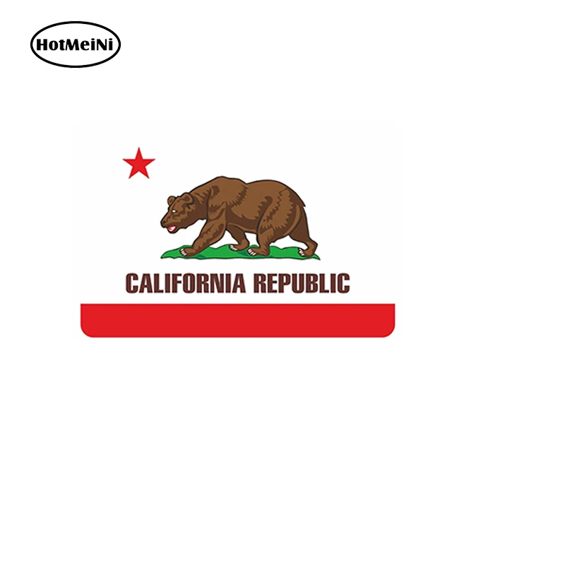 

HotMeiNi Car Styling Waterproof Sticker For Bumper Tool Box Door Helmet Laptop Car Truck Bear California Flag 13cm x8.8cm