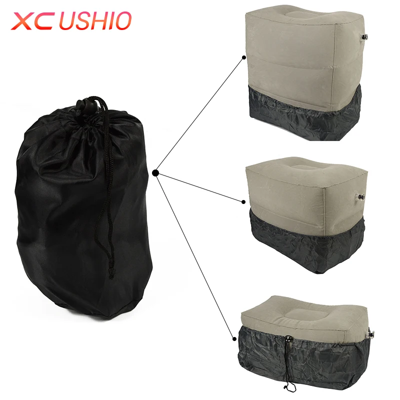 

XC USHIO Two Valves Adjustable Height Inflatable Travel Cushion Pillow Airplane Train Car Footrest Movable Chair For Child