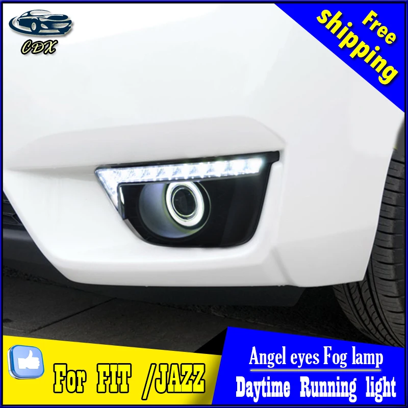 

CDX car styling for honda 2014-2015 FIT LED fog lamp LED DRL and Angel eyes for JAZZ LED fog lamp Accessories
