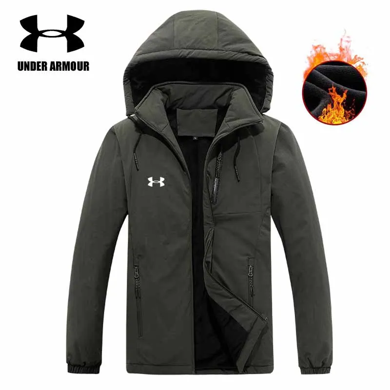 

Under Armour Men Winter Jacket Velvet Windproof warm cotton Coats Hiking trekking running jackets Chaqueta Hombre Asian size