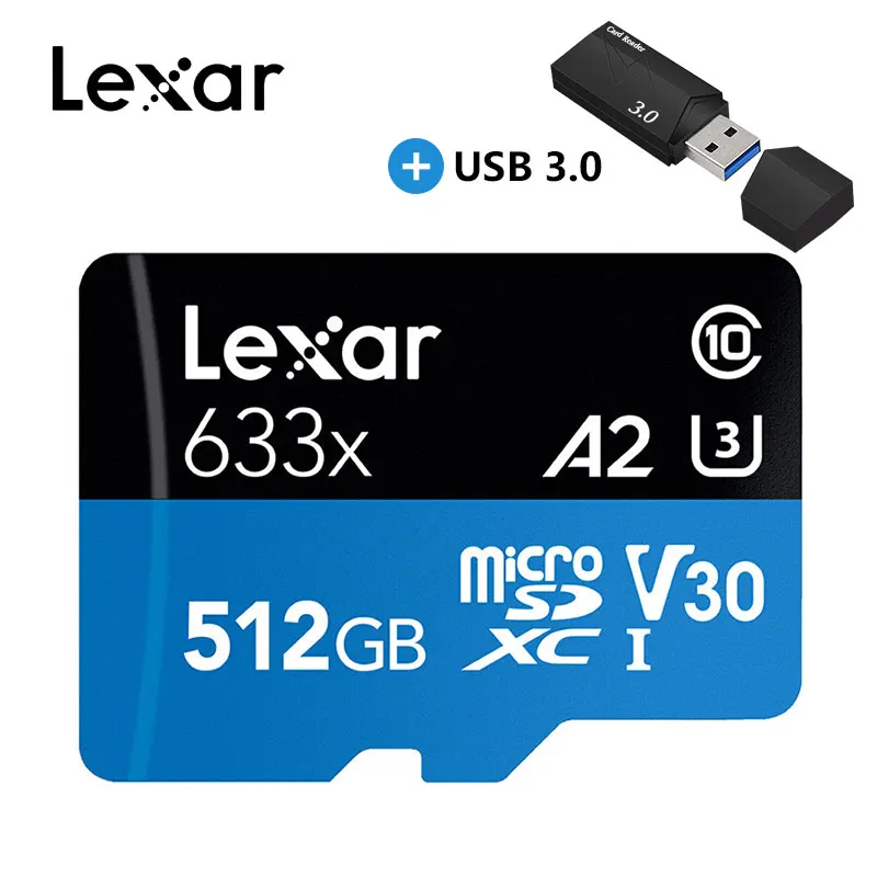 Lexar 95 МБ/с./с. 512 ГБ micro sd карта 16 ГБ 32 ГБ 64 ГБ 128 ГБ 256 ГБ SDXC/SDHC флэш-карта памяти micro sd для Gopro/DJI/nintendo switch