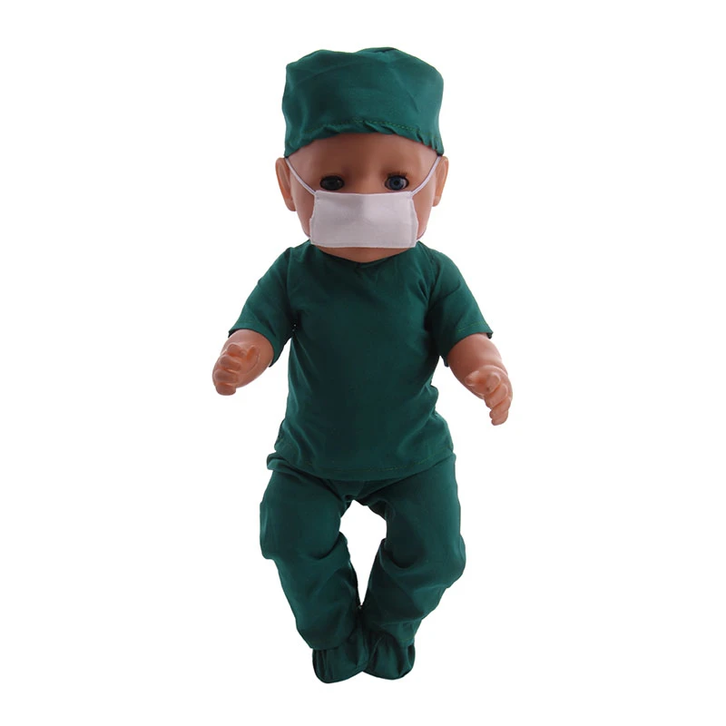 Аксессуары для кукол доктор хирургической медсестры платье комплект подходит 18 дюймов американская кукла& 43 см для ухода за ребенком для мам Одежда для куклы-младенца. Подарок на год