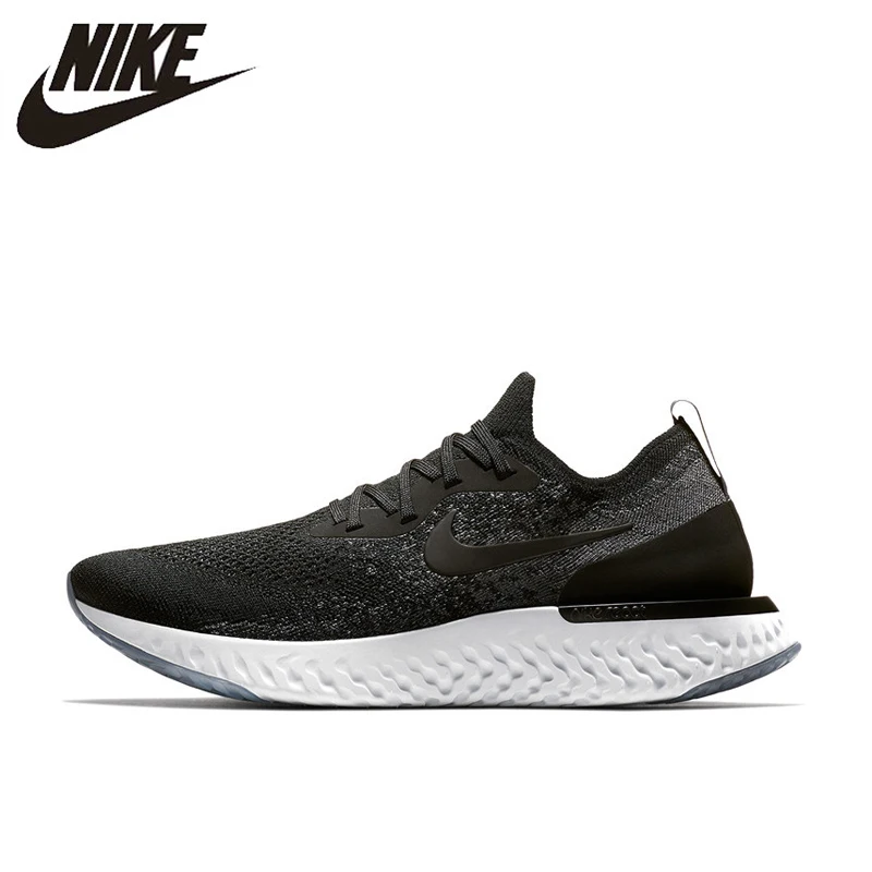 

Nike Epic React Flyknit Men's Running Shoes, Black, Non-Slip Breathable Sweat-absorbent Abrasion Resistant AQ 0067 001