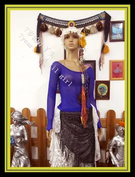 

Transparent thin belly dance long top CH93