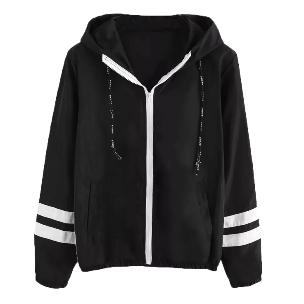 

Women's Hooded Jackets 2019 Summer Causal windbreaker Women Basic Jackets Coats Zipper Lightweight Jackets Bomber Famale d90709