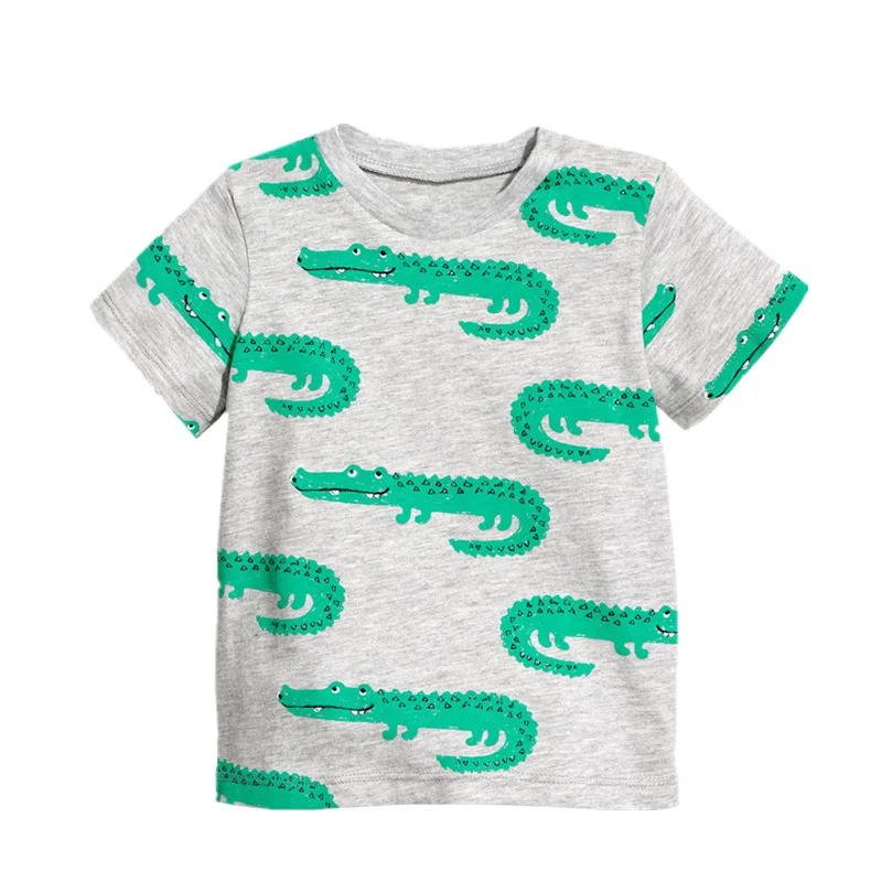 VIDMID/Детские летние футболки для маленьких мальчиков, футболка с принтом динозавра из мультфильма детские топы с короткими рукавами, футболки, одежда из хлопка для мальчиков - Цвет: as photo