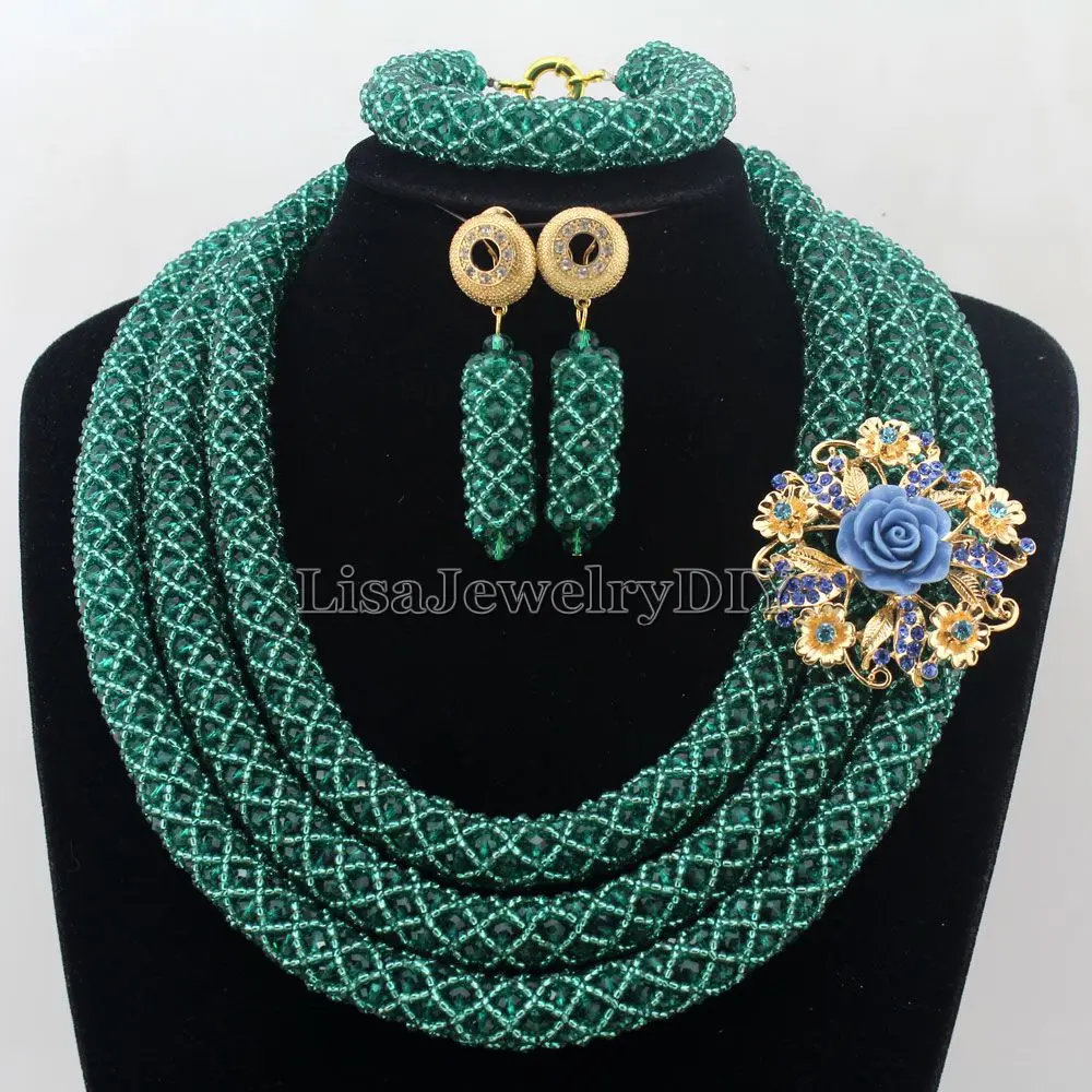 

Splendid Statement Necklace African Jewelry Set African Crystal Jewelry Set for Wedding Statement Necklace Jewelry HD7346