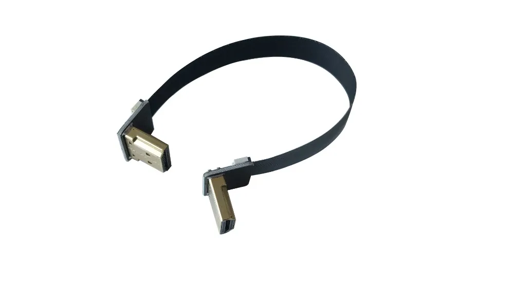 40 см/50 см/60 см плоский кабель мягкий гибкий HDMI кабель до угол Стандартный Тип A2 штекерным A3 Мужской HDMI Стандартный вниз угол