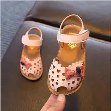 Новые летние детские сандалии для девочек из натуральной кожи галстук бабочка туфли принцессы дети принцесса сандалии для малышей обувь розового цвета