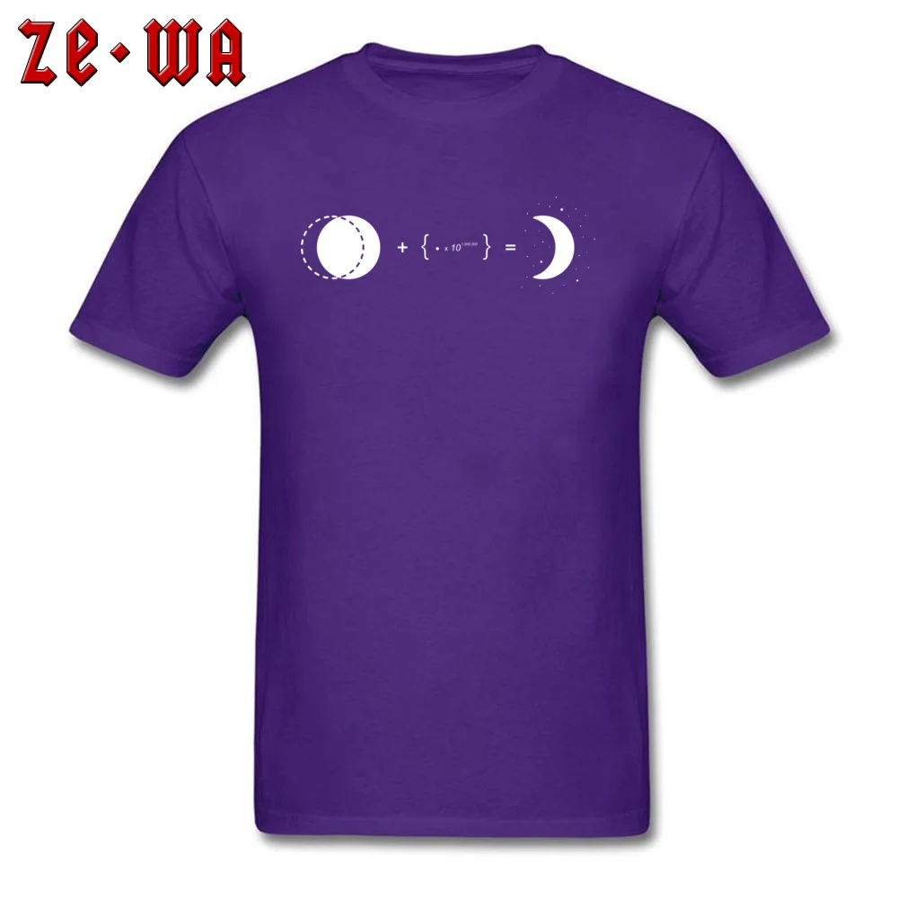 Crescent Moon All Cotton Tops Tees for Men Comics Top T-shirts Funny Slim Fit Round Collar Tees Short Sleeve Free Shipping Crescent Moon purple