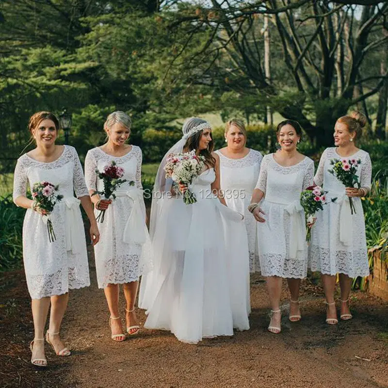 Ivory Lace Bridesmaid Dresses