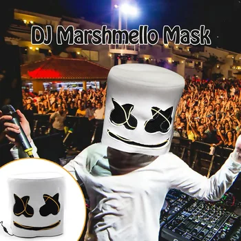 

DJ Syllable Cotton Candy Head Cover Full Face Mask Carnival Cosplay Halloween Latex Masks Prop Decor Accessories