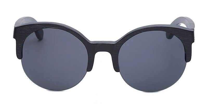 POP AGE черные градиентные бамбуковые солнцезащитные очки мужские круглые UV400 брендовые Круглые Солнцезащитные очки для женщин очки GB014 - Цвет линз: Gray Lens