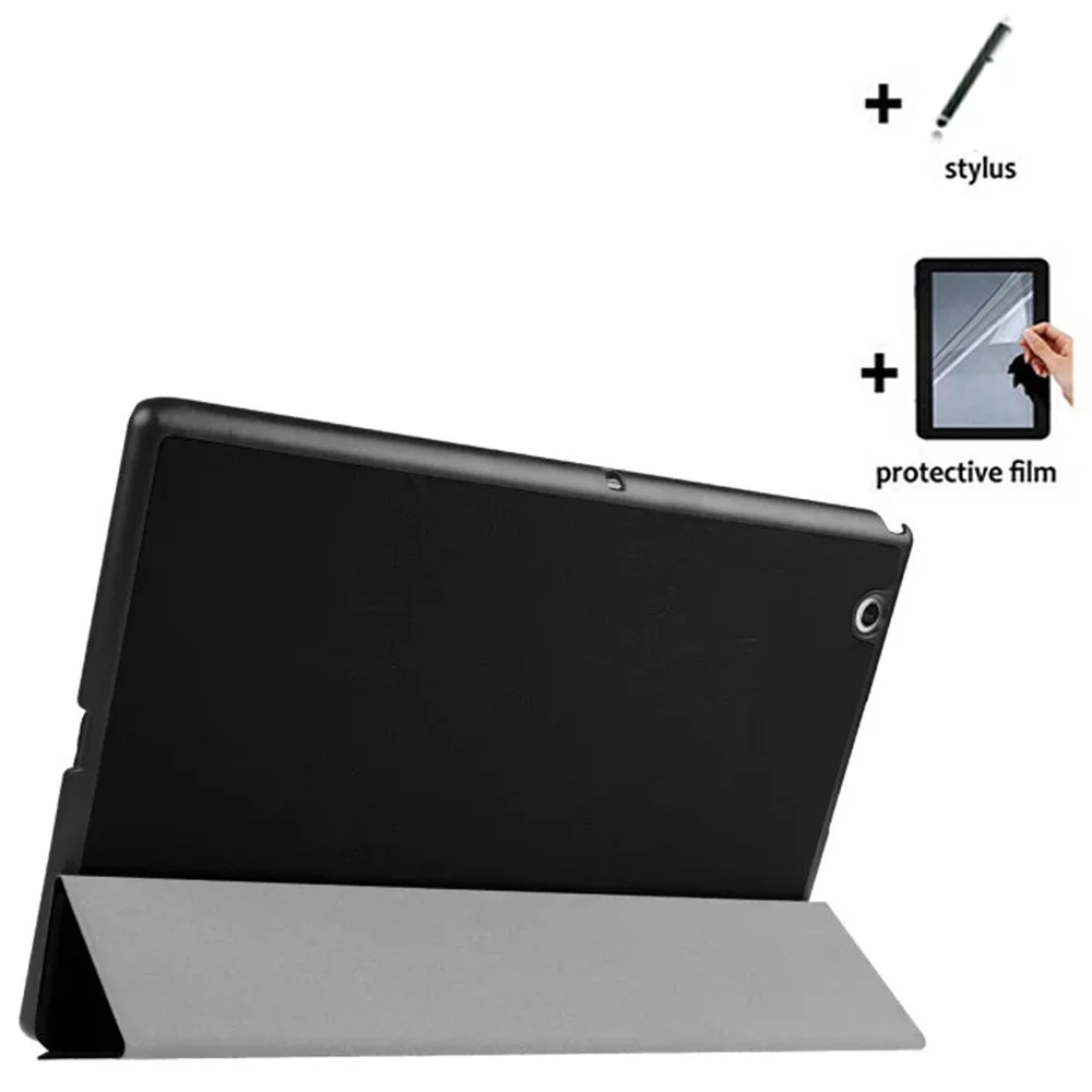 

3in1 Ultra Slim Luxury Folio Stand Leather Case Magnetic Smart Cover +Film +Stylus For Sony Xperia Z4 10.1 Tablet SGP771 SGP712