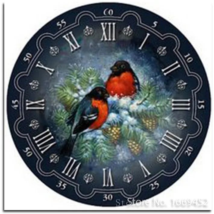 

Diamond Painting Clock birds Diamond mosaic 2015 new full square diamond cross-stitch Icon cloth needlework rhinestones Picture