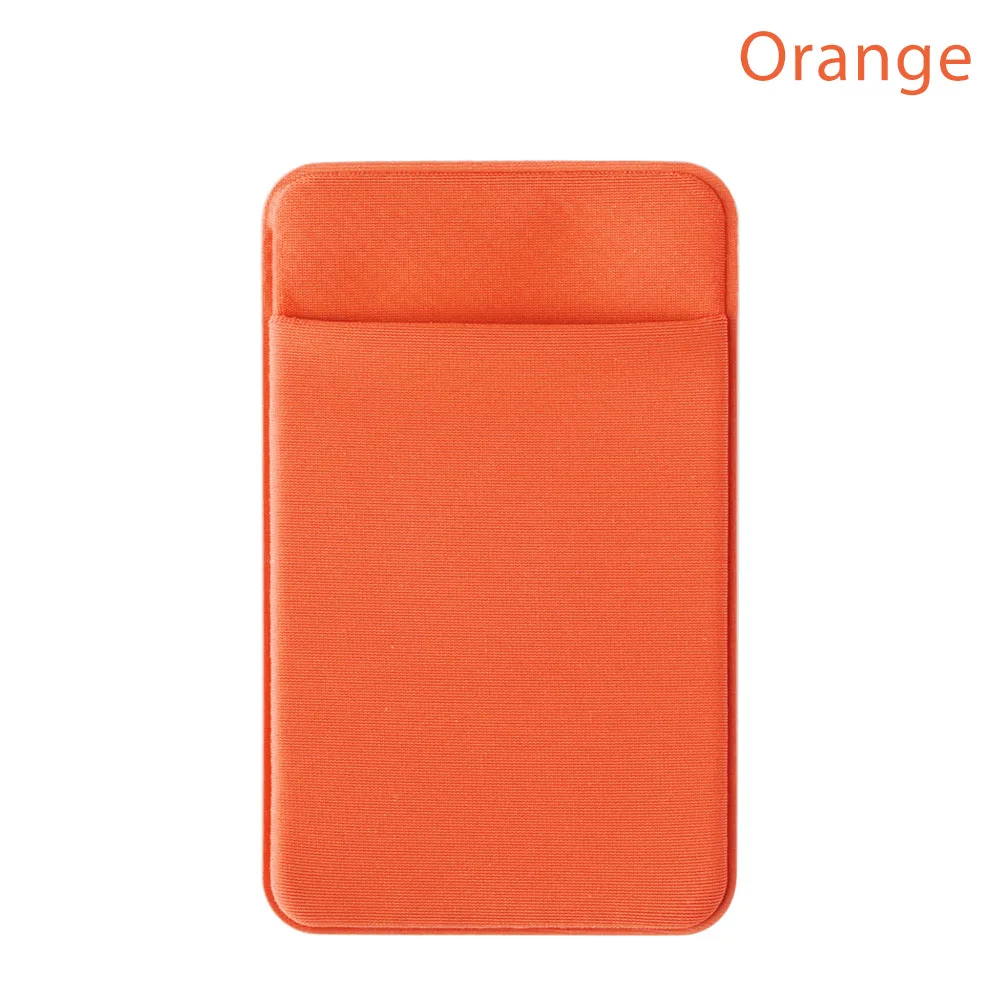 orange 1 шт. Унисекс Модный Эластичный кошелек для мобильного телефона держатель для карт Чехол лайкра клейкая наклейка Карманный кредитный ID держатель для карт - Цвет: orange