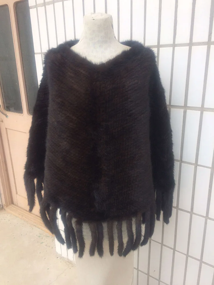 knitted mink fur poncho shawl (1)