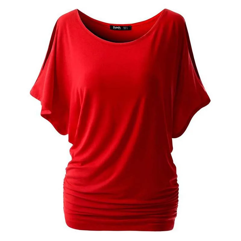 

Spring Summer Womens O-neck T Shirt Short Sleeve Crewneck Cut Out Off Shoulder Top 22