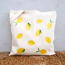 Лимон парусиновые сумки для покупок экологический многоразовый складная сумка на плечо сумка-тоут Хлопковая Сумка-тоут торговля изготовленные на заказ