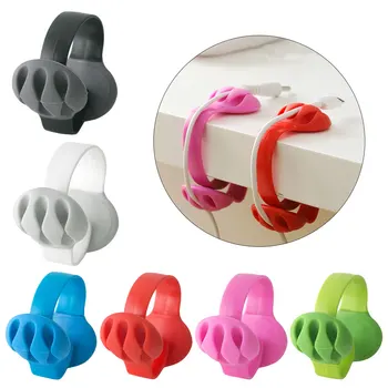 

Flexible Clip Desk Tidy Organizer Wire Storage Data Line Fixer USB Charging Cable Holder Cable Office Supplies