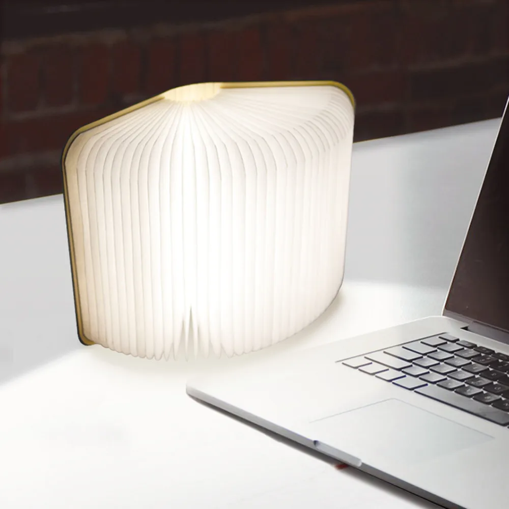 3 in 1 Creative Wooden LED Book Light Bluetooth Speaker MP3 Player Folding USB Colorful Romantic Night Light Bedside Lamp Gift (2)