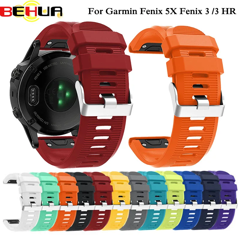 Ремешок для часов BEHUA 26 мм Garmin Fenix 5X Plus 6X Pro 3 HR SmartWatch Quick Release Silicone Easy Fit наручный