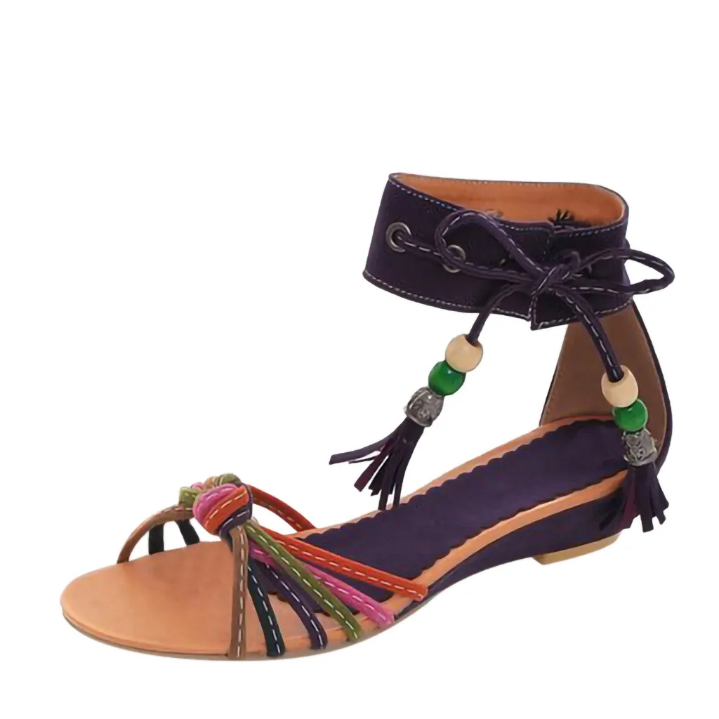 Женские туфли на плоской подошве с кисточками низком каблуке модные
