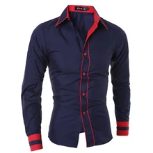 

Men Shirt 2017 Fashion Brand Men'S Solid color Long-Sleeved Shirt Male Camisa Masculina Casual Slim Chemise Homme XXL 5 colors