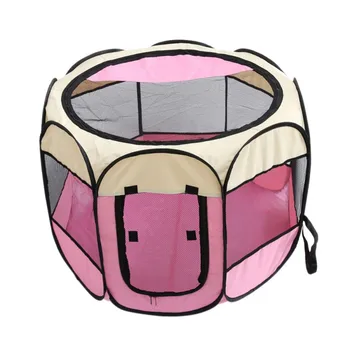 

New Portable Folding Pet Tent Dog House Cage Dog Cat Tent Playpen Puppy Kennel Easy Operation Octagonal Fence Outdoor Supplies
