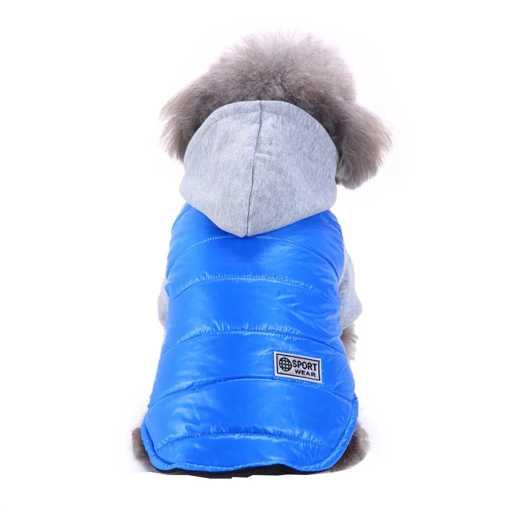 4 size pet dog coat winter warm small dog clothes Gifts for the New Year dog coat jacket pet supplies clothes warm winter navida - Color: Sky Blue