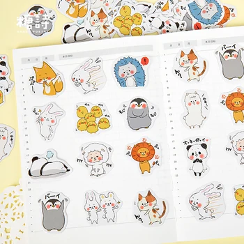 

45 pcs/pack Kawaii Little Fox Penguin Panda DIY Decorative Stickers Decor Stick Label