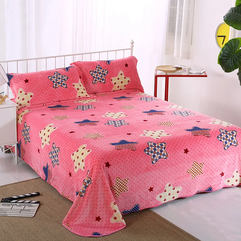 

Fashion Cute Cartoon Design 3-Piece Bed Sheet Flat Sheet Bedding Black Bed Sheets High-Grade Bedsheet Bedclothes 230x250cm Size