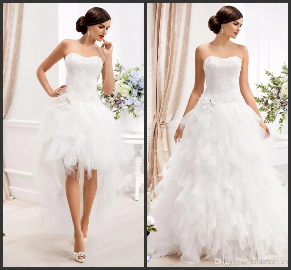 Wedding Wedding Dress With Detachable Skirt popular detachable wedding dress skirt buy cheap 2015 sexy a line strapless tulle knee length dresses two pieces