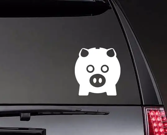  Piggy Bank Pig Face Vinyl Stickers Car Decal Waterproof Removable Art Modern Rear windshield Decor 