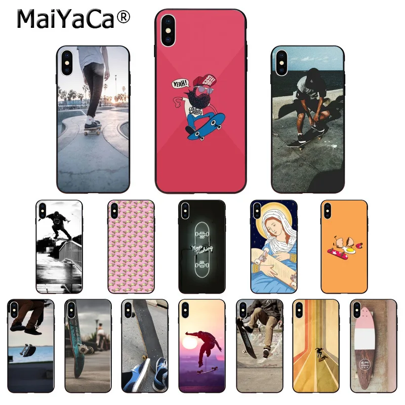 MaiYaCa لوح التزلج الأسود لينة قذيفة الهاتف غطاء ل فون X XS ماكس 6 6 S 7 7 زائد 8 8 زائد 5 5 S XR MaiYaCa لوح التزلج الأسود لينة قذيفة الهاتف غطاء ل فون X XS ماكس 6 6 S 7 7 زائد 8 8 زائد 5 5 S XR