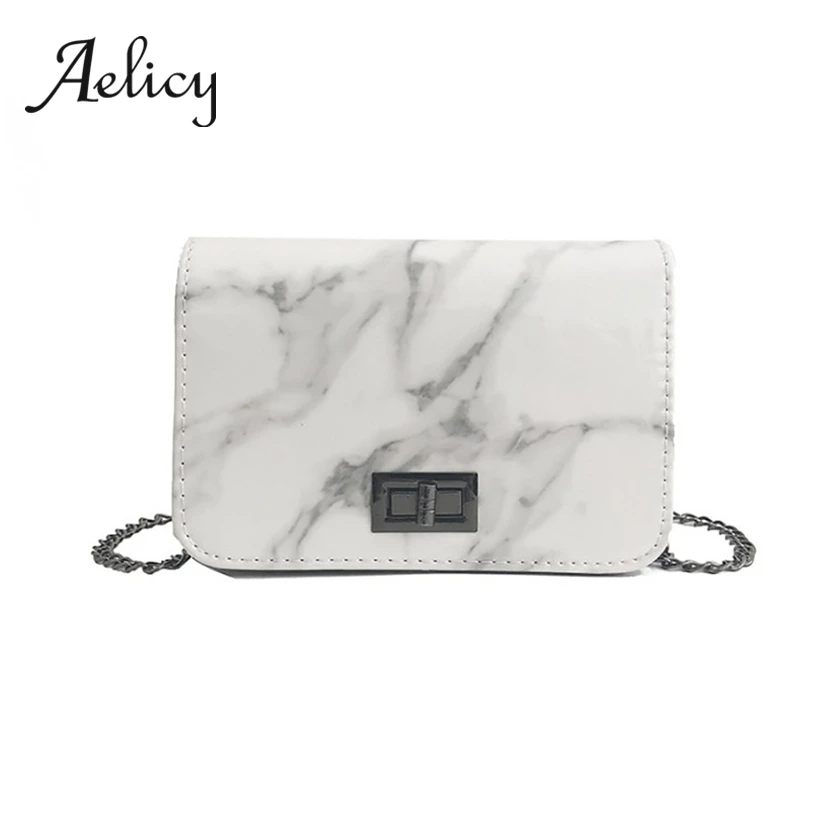Aelicy Marble Fashion PU Leather Flip Tide Shoulder Bag Messenger Bag Purse Crossbody Bag Ladies Bag High Quality