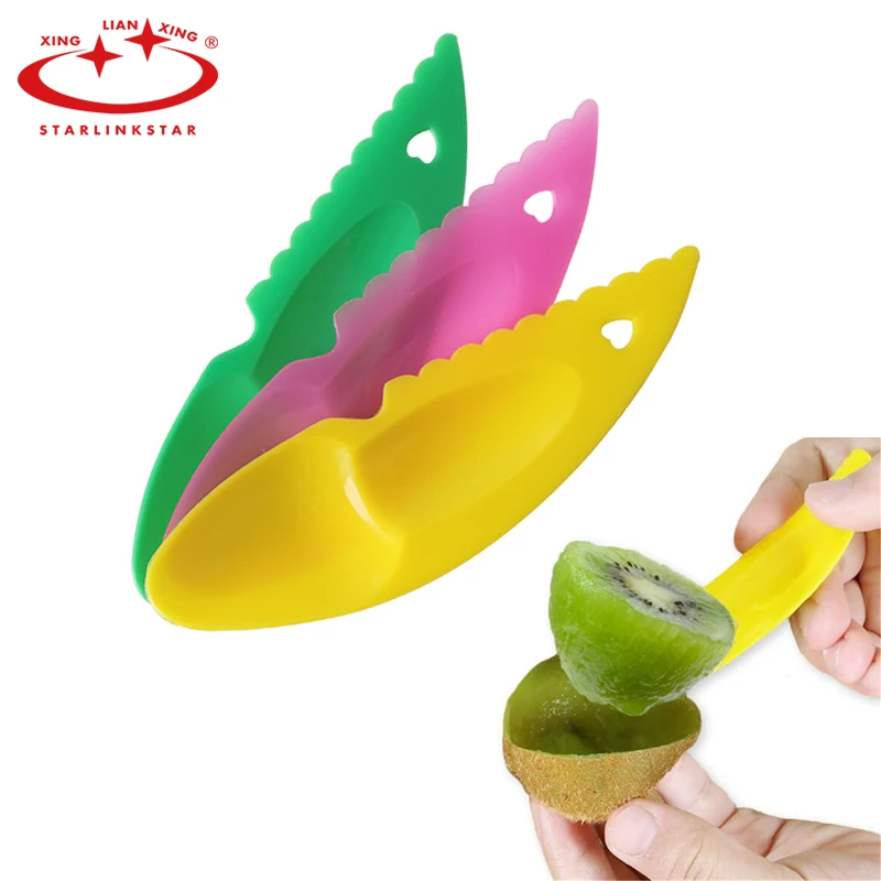 

3pcs/set 2 in 1 Kiwi Dig Spoon Scoop Fruit Knife Slicer Peeler Cutter With Hole Facilitate the Use of Kiwi Kitchen Accessories