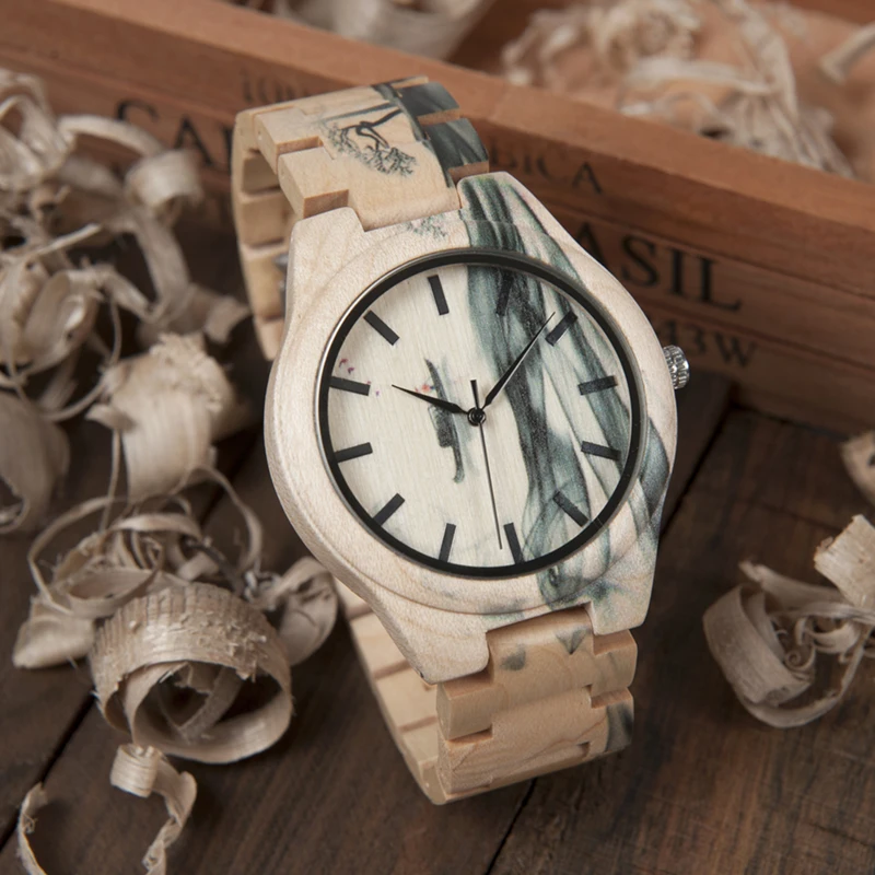 BOBO BIRD Wood Men Watch Top Brand Luxury Quartz Watches a Great Gift for Man in Wooden Box OEM relogio masculino W-O17