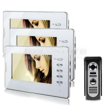

DIYSECUR 600TVL 7" Wired Video Door Phone Audio Visual Intercom Entry System 1V3 for Villa House