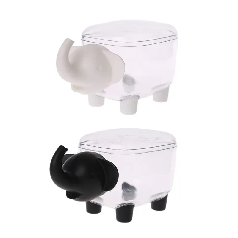  Elephant Shaped Plastic Cosmetic Cotton Pad Swab Storage Box Organizer Jewelry Toothpick Household 