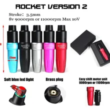 FKS Rocket II тату машина RCA шнур постоянный макияж бровей Картридж ручка для татуажа Мощный Тихий мотор роторная машина татуировки