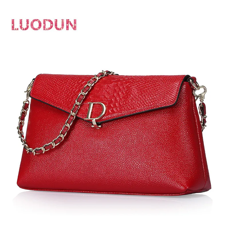 

LUODUN 2018 fashion large-capacity handbags leather shopping bag portable split leather handbag simple and practical handbags
