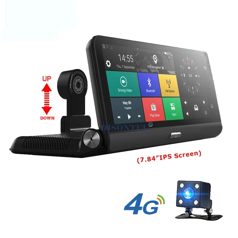 

7.84"Touch 4G Android wifi GPS Full HD 1080P Video Recorder Dual Lens Registrar Dash cam ROM 16GB ADAS car dvr camera