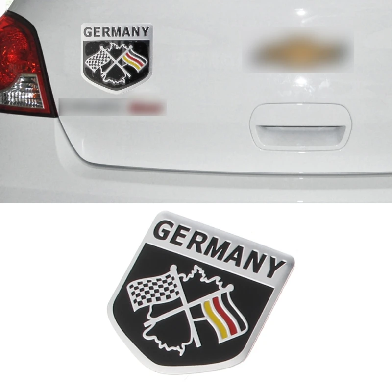 3D Metal Aluminium Car Emblem Germany German Flag Grille Badge Decal
