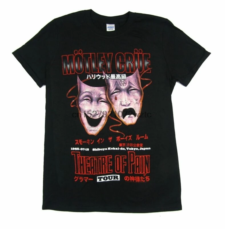 

Motley Crue Theatre Of Pain Tokyo 1985 Tour Black T Shirt New Reissue
