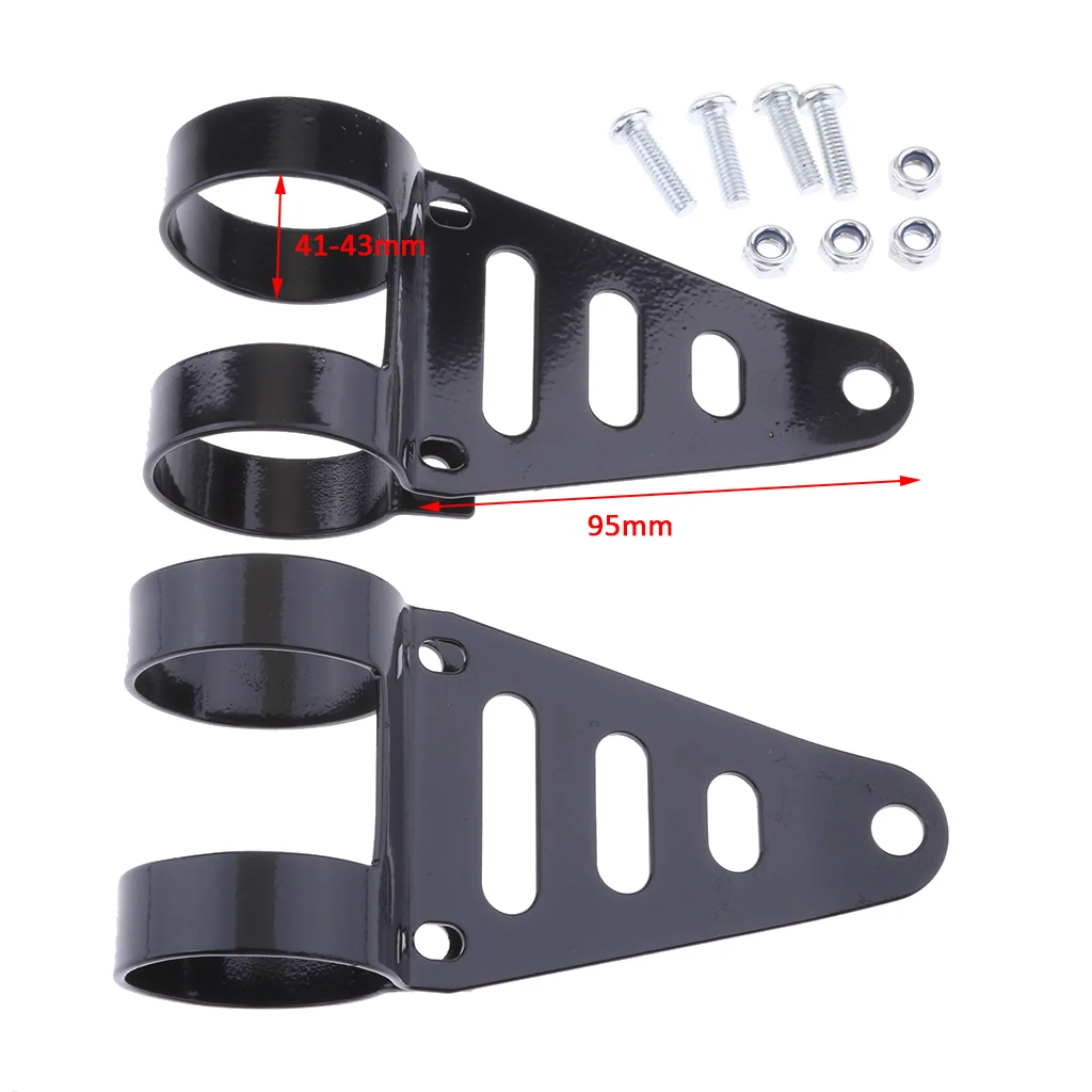 1 Pair Universal Metal Head Light Spot Light Fork Mounting Bracket For 41mm-43mm Fork Tubes Motorcycle Cafe Racers Etc