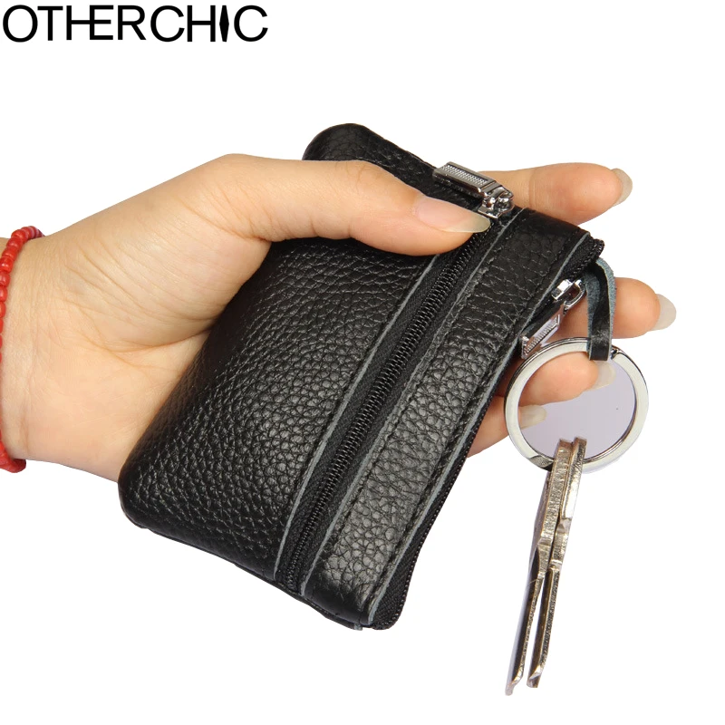 OTHERCHIC Genuine Leather Mini Change Coin Purse Women Card Holder Key